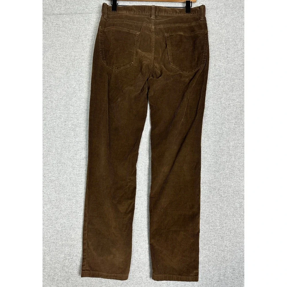 Banana Republic Traveler Corduroy Pants 30x30 Brown Stretch Slim Straight Leg
